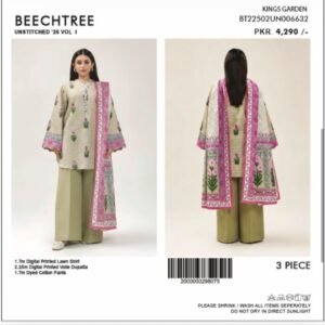 Beectree 3pc digital printed lawn