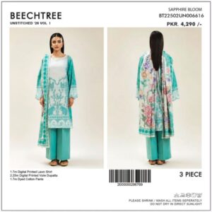 Beectree 3pc digital printed lawn